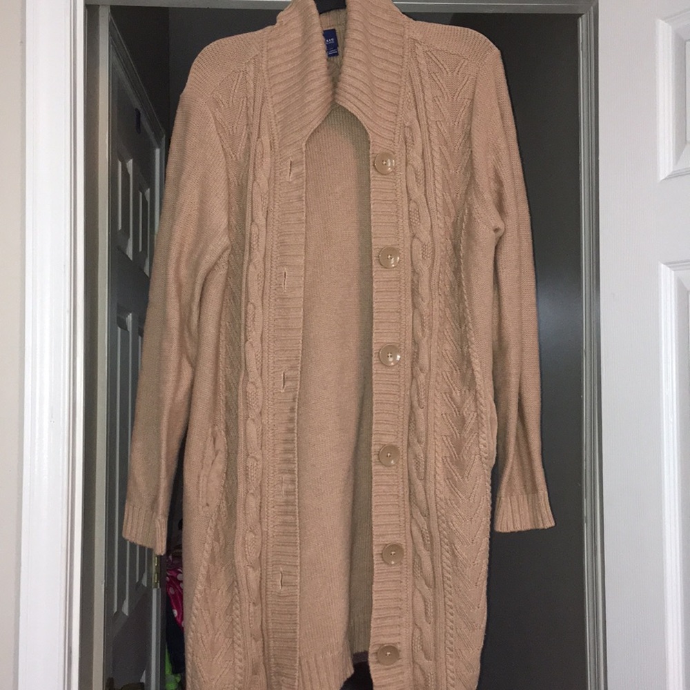 Tan sweater button down xl